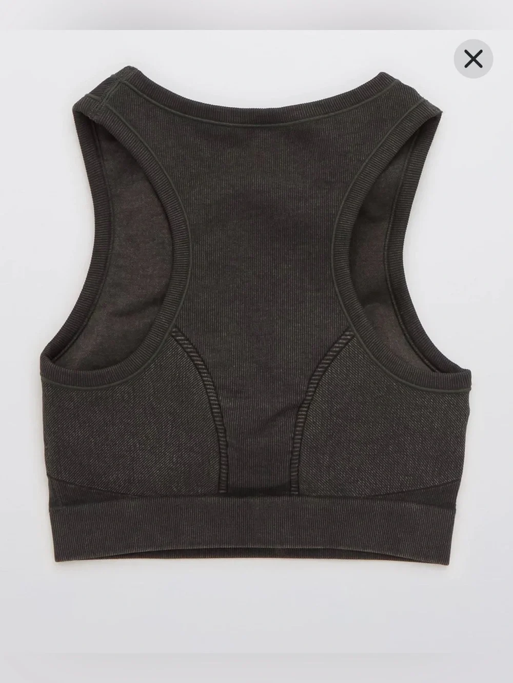 OFFLINE by Aerie Seamless Zip Front Sports Bra, Charcoal, Women’s Medium